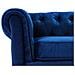 Poltrona Vintage In Tessuto Vellutato Blu Chesterfield - Foto miniatura 16
