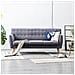 Divano A 3 Posti In Stoffa Imbottito 172x70x82cm Grigio Chiaro - Foto miniatura 1