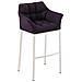 Sgabello DAMASO B con Telaio a 4 Gambe Nero, in Tessuto Viola Telaio Bianco Opaco - Foto miniatura 1