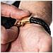 Bracciale in Pelle per Uomo, ""Double"", 23cm, Oro - Foto miniatura 4