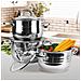Mr-3513-6l Batteria Da Cucina In Acciaio Inossidabile, 6 Pezzi, Induzione, Coperchi Vetro Argento - Foto miniatura 6