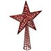 Luci Feeriche E Cristallo Stella Di Natale Glitter - H 38 Cm - Rosso - Foto miniatura 1