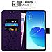 Custodia Compatibile Con Oppo Reno6 5g In Lilla Scuro Fiore - Coperchio Protettivo In Design Floreale Con Chiusura Magnetica, Funzione Stand E Slot Per Carte - Foto miniatura 2