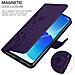 Custodia Compatibile Con Oppo Reno6 5g In Lilla Scuro Fiore - Coperchio Protettivo In Design Floreale Con Chiusura Magnetica, Funzione Stand E Slot Per Carte - Foto miniatura 4