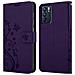 Custodia Compatibile Con Oppo Reno6 5g In Lilla Scuro Fiore - Coperchio Protettivo In Design Floreale Con Chiusura Magnetica, Funzione Stand E Slot Per Carte - Foto miniatura 7