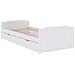 Giroletto Bianco con Cassetti Legno Massello di Pino 90x200cm - Foto miniatura 3