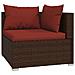 Set Divani Da Giardino 10 Pz Con Cuscini In Polyrattan Marrone - Foto miniatura 3