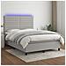 Letto A Molle Materasso E Led Grigio Chiaro 140x200 Cm Tessuto - Foto miniatura 1