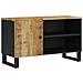 Mobile Tv 80x33x46cm Legno Massello Mango E Legno Multistrato - Foto miniatura 1