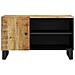 Mobile Tv 80x33x46cm Legno Massello Mango E Legno Multistrato - Foto miniatura 6