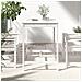 Tavolo Da Giardino Bianco 121x82,5x110cm Legno Massello Di Pino - Foto miniatura 4