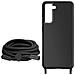 Cover Semirigida Per Samsung S21 Fe Cordino Nylon Intrecciato Serie Corda Nera - Foto miniatura 3