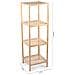 Mobile Scaffale Bagno A Colonna 4 Ripiani Libreria Angolo Legno Bambu 33 X 110cm - Foto miniatura 4