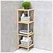 Mobile Scaffale Bagno A Colonna 4 Ripiani Libreria Angolo Legno Bambu 33 X 110cm - Foto miniatura 5