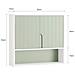 Armadietto Pensile Per Bagno O Cucina Mobiletto Bagno Da Parete Pensile Bagno Pensile Cucina Con 3 Ripiani E 2 Ante Verde 60x15x54cm Bzr140-gr - Foto miniatura 2
