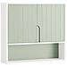 Armadietto Pensile Per Bagno O Cucina Mobiletto Bagno Da Parete Pensile Bagno Pensile Cucina Con 3 Ripiani E 2 Ante Verde 60x15x54cm Bzr140-gr - Foto miniatura 1