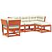 Set Salotto Giardino 5pz con Cuscini Marrone Cera Massello Pino - Foto miniatura 1