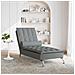 Chaise Longue Massaggi Con Capezzale Grigio Scuro In Tessuto - Foto miniatura 3