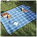 Tovaglia da Picnic Pieghevole A Quadri Blu 200x150 cm Velluto - Foto miniatura 2