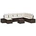 Set Divani Giardino 9 Pezzi con Cuscini Marrone Polyrattan - Foto miniatura 1