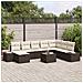 Set Divani Giardino 9 Pezzi con Cuscini Marrone Polyrattan - Foto miniatura 2