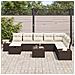 Set Divani Giardino 9 Pezzi con Cuscini Marrone Polyrattan - Foto miniatura 3