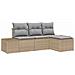Set Divano da Giardino 4 Pezzi con Cuscini Beige Rattan Sintetico - Foto miniatura 1