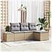 Set Divano da Giardino 4 Pezzi con Cuscini Beige Rattan Sintetico - Foto miniatura 2