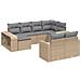 Set Divano da Giardino 10 pz con Cuscini Beige in Polyrattan - Foto miniatura 1