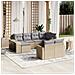 Set Divano da Giardino 10 pz con Cuscini Beige in Polyrattan - Foto miniatura 2
