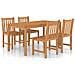 Set da Pranzo per Esterni 5 pz in Legno Massello di Teak - Foto miniatura 1
