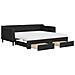 Divano Letto Estraibile con Cassetti Nero 90x190 cm in Tessuto - Foto miniatura 1