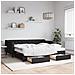 Divano Letto Estraibile con Cassetti Nero 90x190 cm in Tessuto - Foto miniatura 2