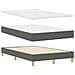 Letto con Box Spring e Materasso Grigio Scuro 120x190 cm in Tessuto - Foto miniatura 6