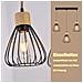 Lampada A Sospensione Retrò Nera Per Sala Da Pranzo, In Corda Di Canapa E Legno, Con Attacco E27, Per Scale - Foto miniatura 2