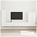 Set di Mobiletto da TV a Parete Montaggio a parete 6 pcs Bianco - Foto miniatura 2