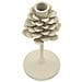 Portacandele Dune Pigna Medio In Ferro Crema A Forma Di Pigna — Ø 9,5 X H 22,5 Cm - Foto miniatura 2