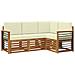 Set divani 4 pcs Naturale e Crema Legno di Acacia Massello - Foto miniatura 1