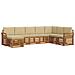 Set divani 8 pcs Naturale e Beige Legno di Acacia Massello - Foto miniatura 1