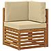 Set divani 8 pcs Naturale e Beige Legno di Acacia Massello - Foto miniatura 5