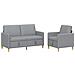 Set di Divani con Storage 2 pcs Grigio Chiaro Poliestere - Foto miniatura 1