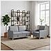 Set di Divani con Storage 2 pcs Grigio Chiaro Poliestere - Foto miniatura 2