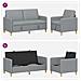 Set di Divani con Storage 2 pcs Grigio Chiaro Poliestere - Foto miniatura 4