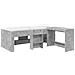 Letto alto per bambini con scrivania 2 pz Grigio Cemento - Foto miniatura 1