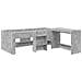 Letto alto per bambini con scrivania 2 pz Grigio Cemento - Foto miniatura 3