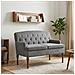 Loveseat con bottoni imbottiti Grigio Scuro 111 x 65 x 79 cm - Foto miniatura 2