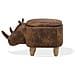 Pouf In Tessuto Similpelle Marrone Chiaro Rhino - Foto miniatura 13
