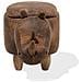 Pouf In Tessuto Similpelle Marrone Chiaro Rhino - Foto miniatura 15