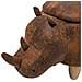 Pouf In Tessuto Similpelle Marrone Chiaro Rhino - Foto miniatura 21