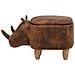 Pouf In Tessuto Similpelle Marrone Chiaro Rhino - Foto miniatura 22